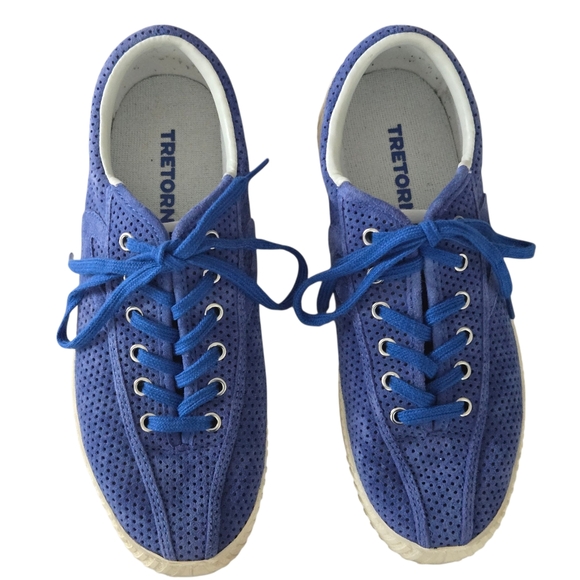Treton Blue Suede Sneakers 6.5 Excellent Condition - Picture 1 of 8